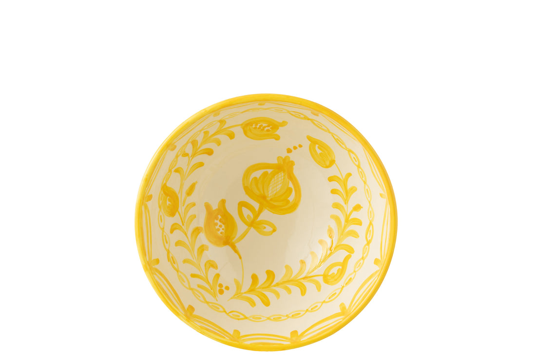 Kom Granada High Ceramic White/Yellow Large