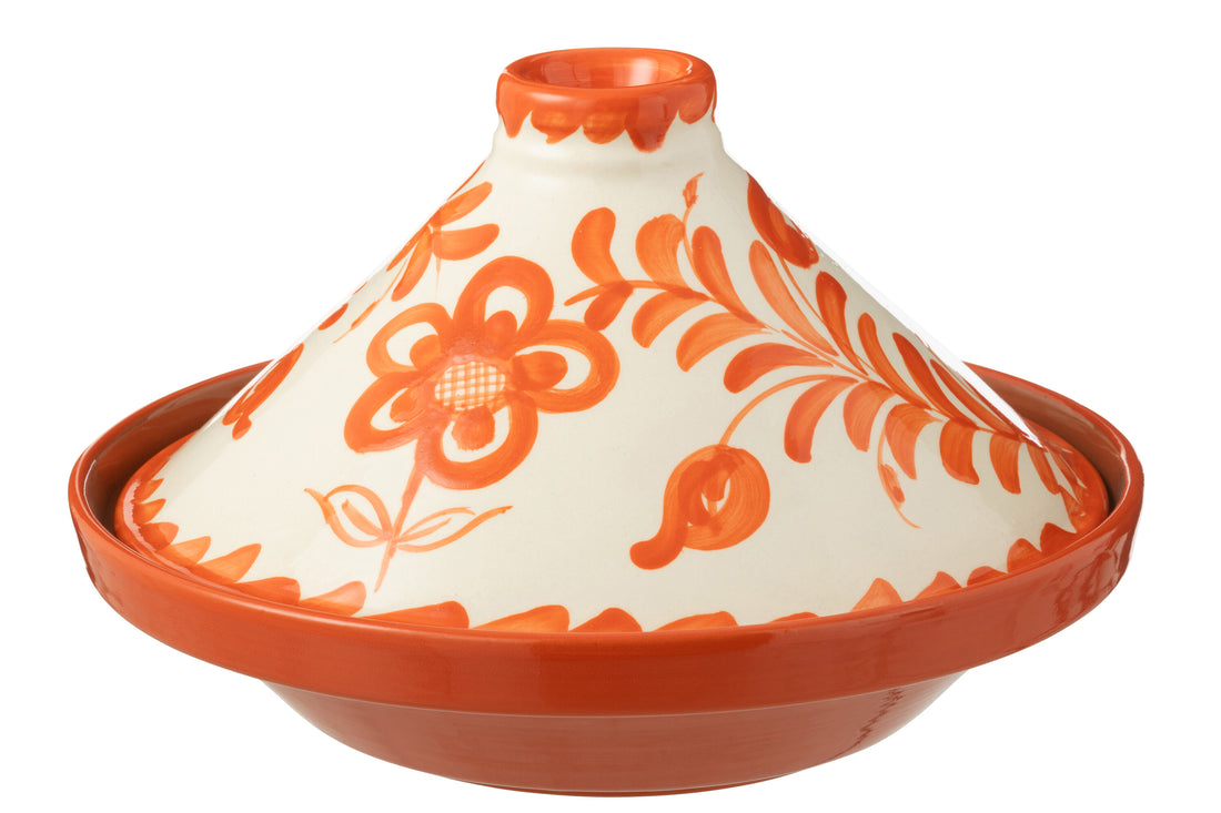 Tagine Granada Keramiek Wit/Oranje