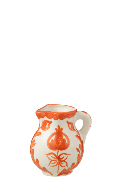 Kan Granada Keramische Wit/Oranje Klein.