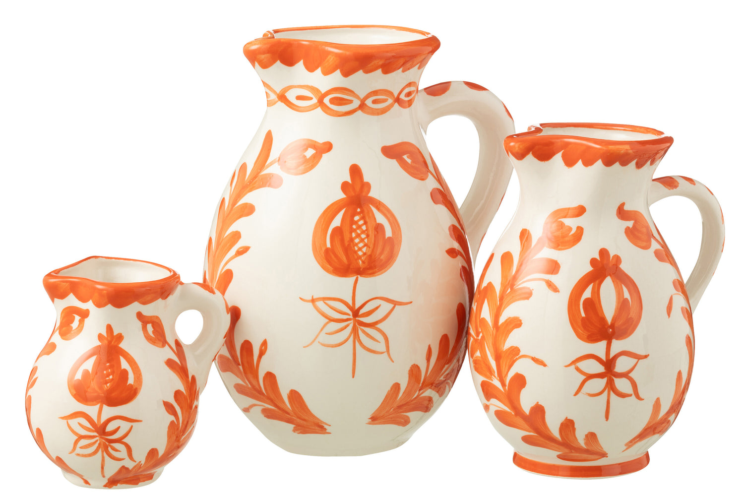 Kan Granada keramische wit/oranje grote kan.