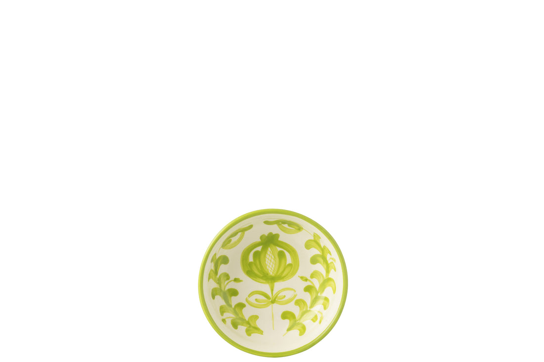 Kom Granada Laag Keramiek Wit/Groen Klein
