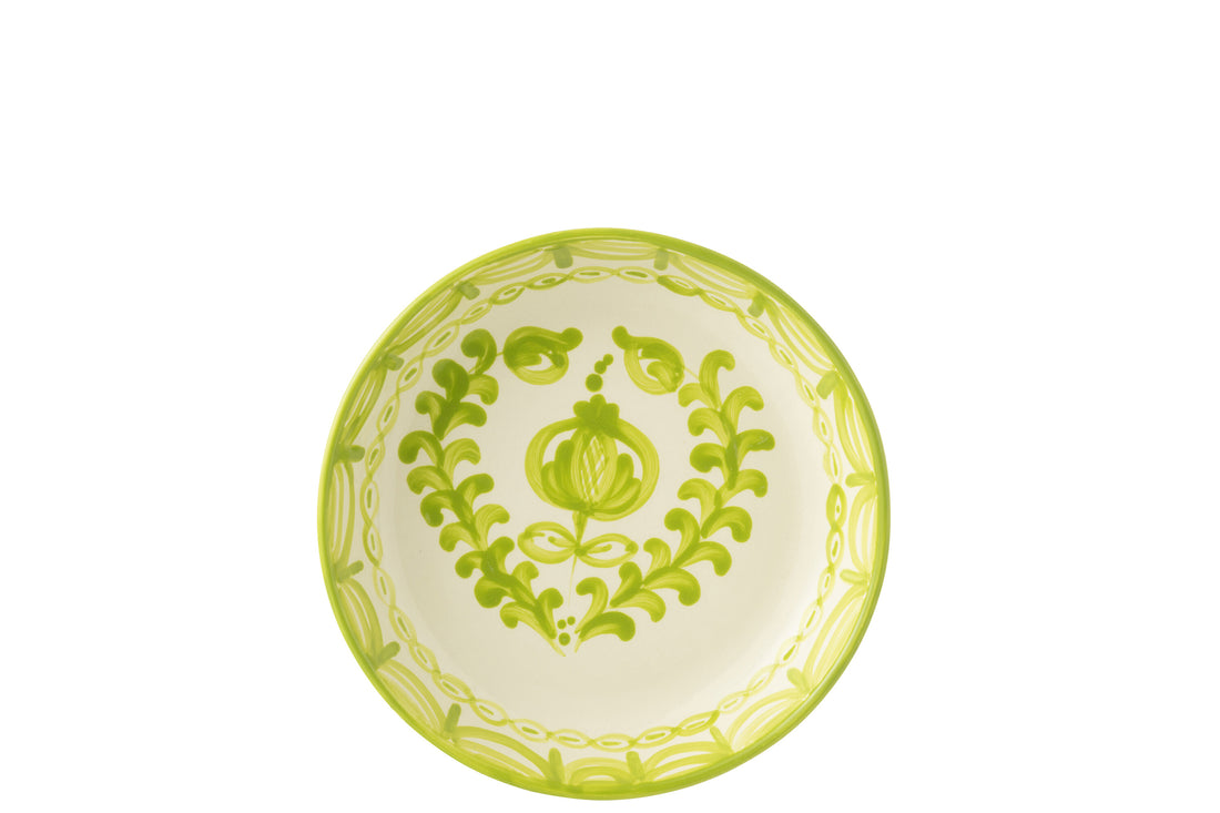 Kom Granada Laag Keramiek Wit/Groen Groot