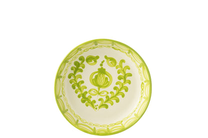 Kom Granada Laag Keramiek Wit/Groen Groot