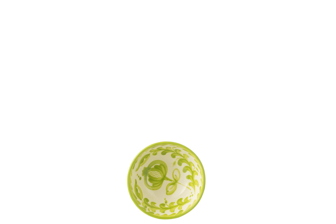Kom Granada High Ceramic White/Green Small