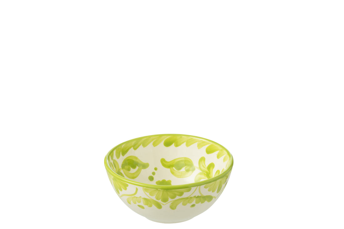 Kom Granada High Ceramic White/Green Small