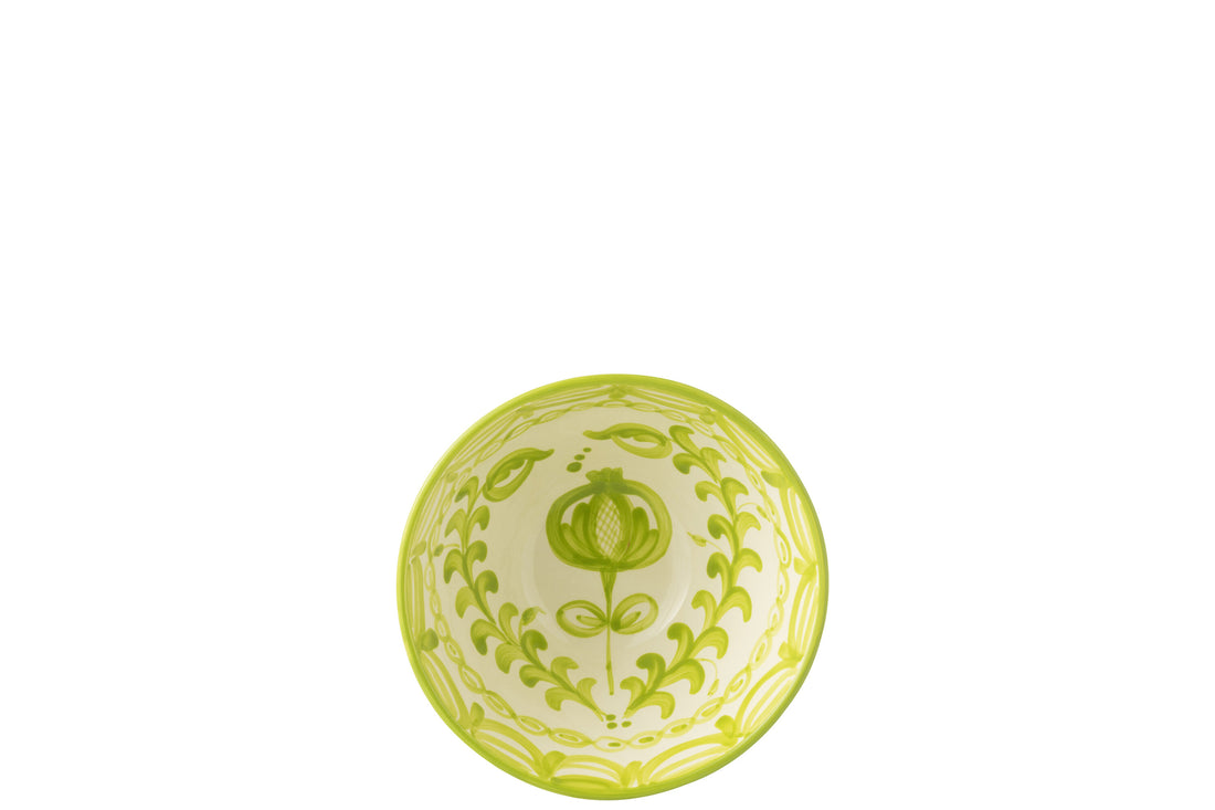 Kom Granada High Ceramic White/Green Medium