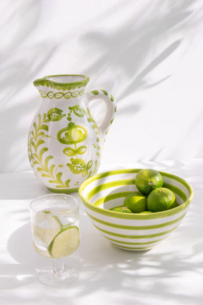 Kan Granada keramische wit/groene grote kan.