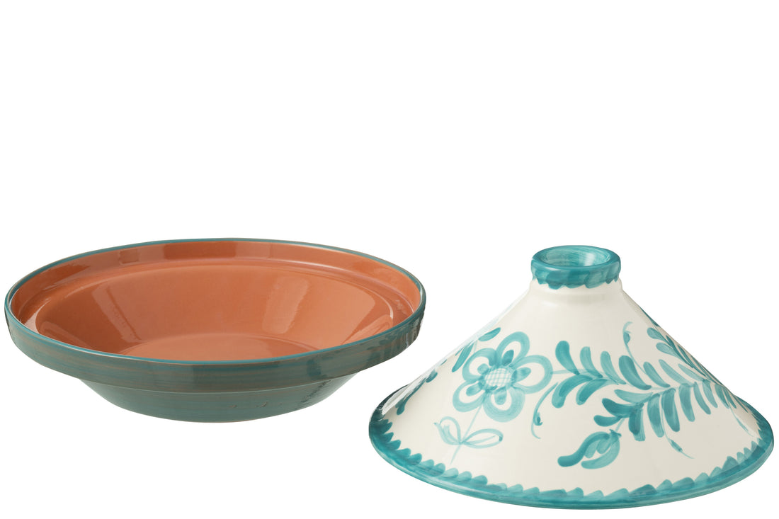 Tajine Granada Keramiek Wit/Aqua