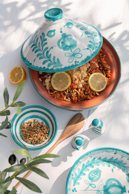 Tajine Granada Keramiek Wit/Aqua