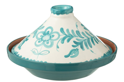 Tajine Granada Keramiek Wit/Aqua