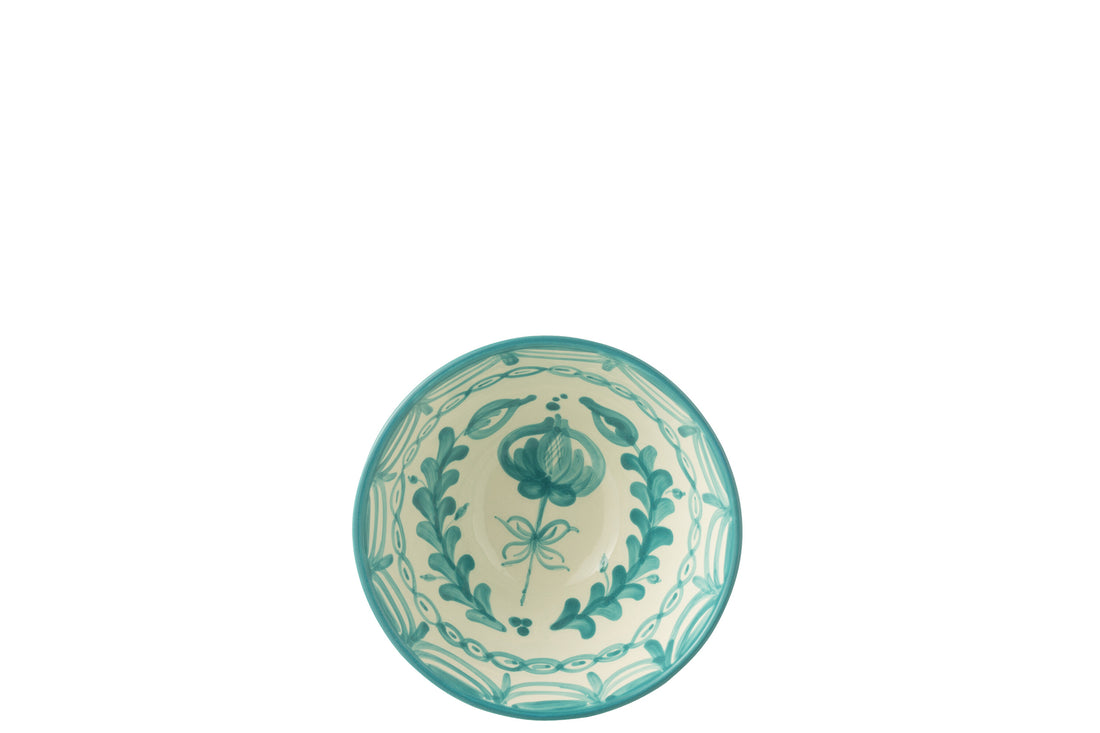 Kom Granada Hoog Keramiek Wit/Aqua Medium