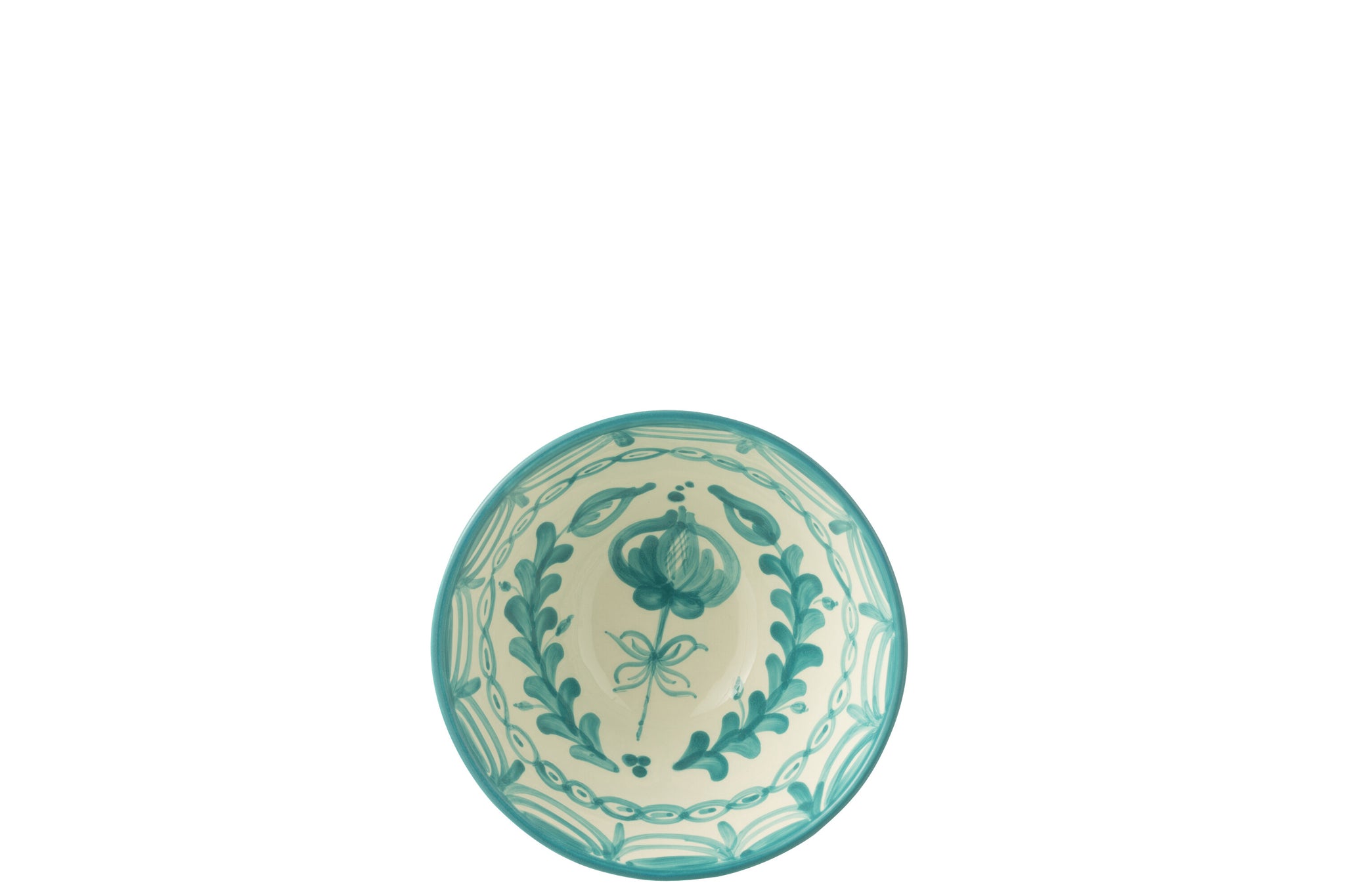 Kom Granada Hoog Keramiek Wit/Aqua Medium