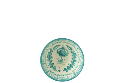 Kom Granada Hoog Keramiek Wit/Aqua Medium