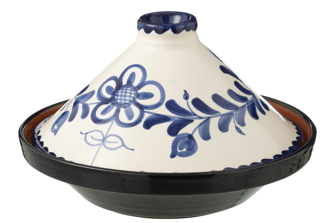 Tajine Granada Keramiek Wit/Kobaltblauw