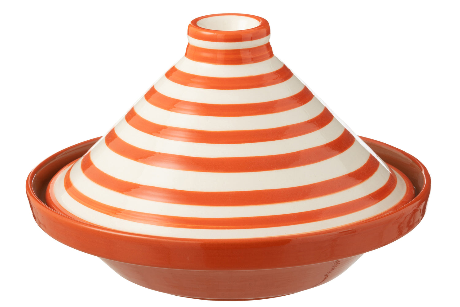 Tagine Granada Strepen Keramiek Wit/Oranje