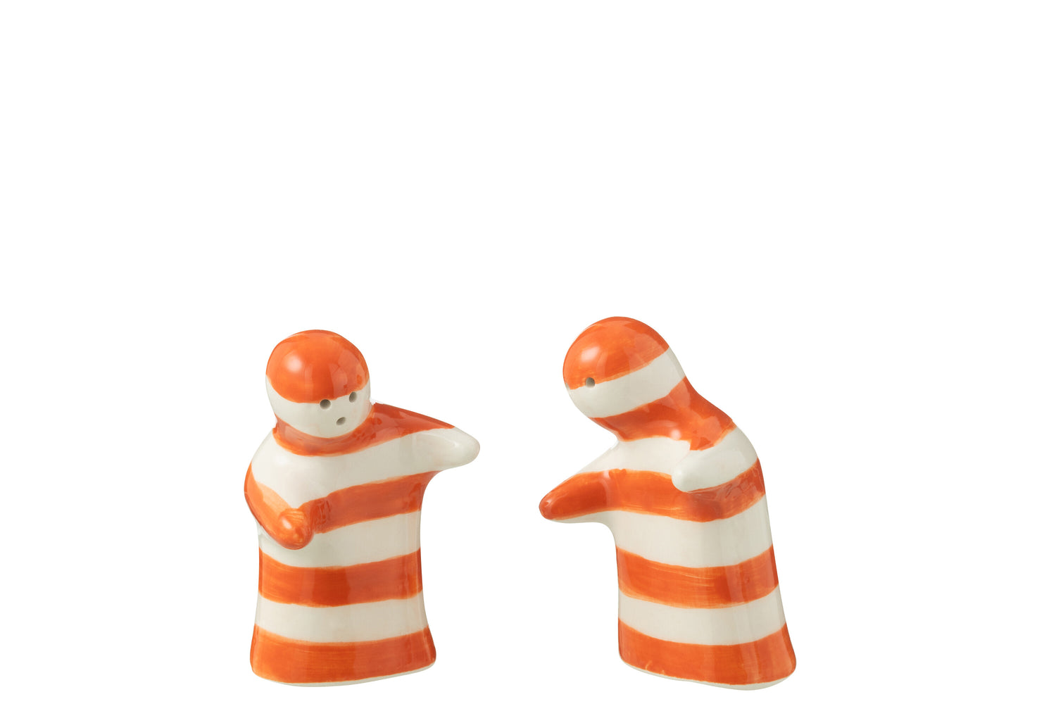 Zout&amp;Peper Granada Strepen Keramiek Wit/Oranje