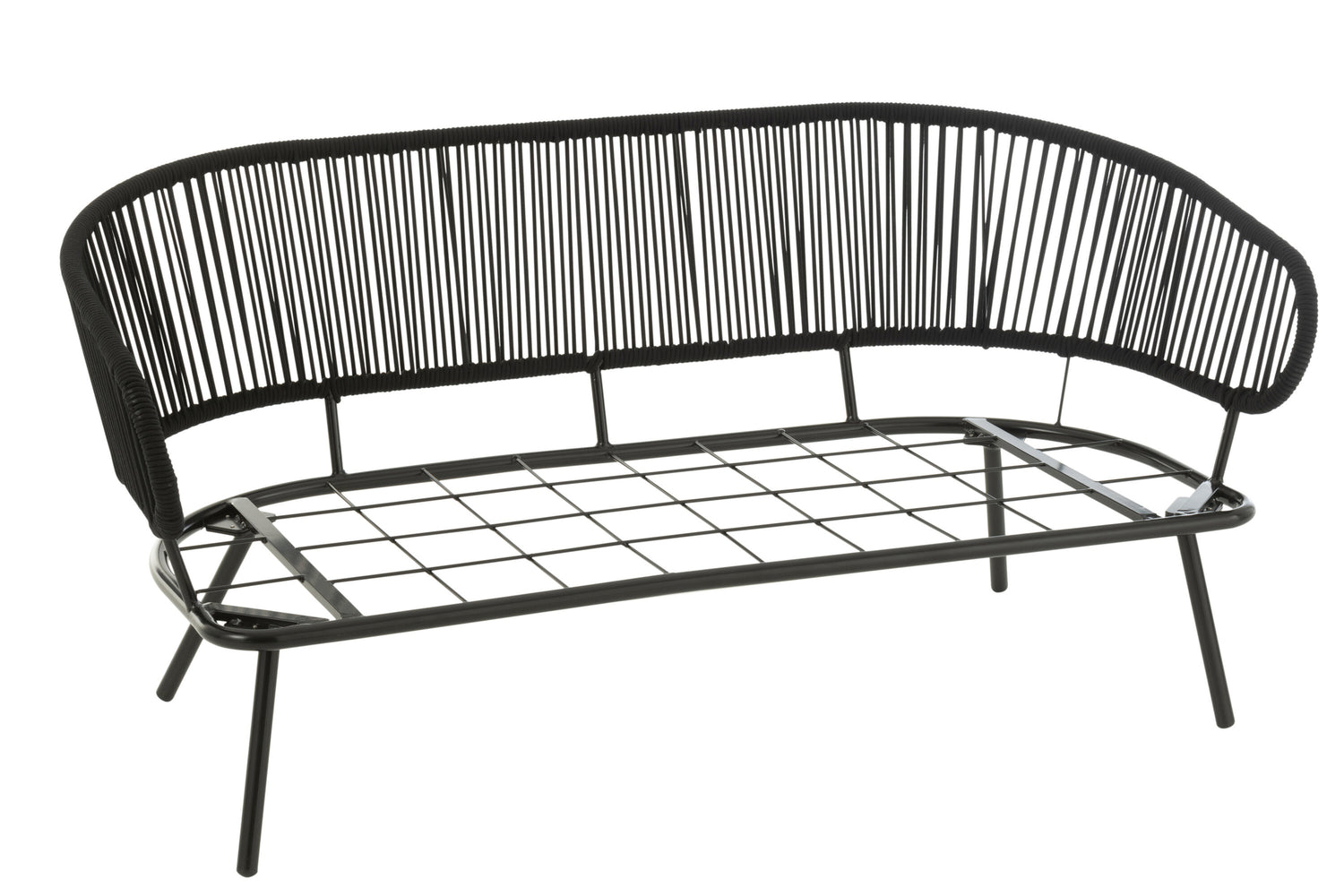 Set van 3 stoelen Poa Staal/Rattan Zwart