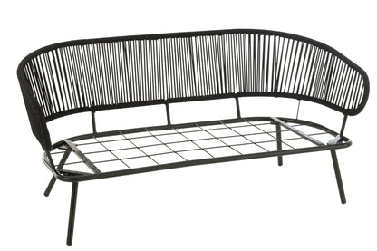 Set van 3 stoelen Poa Staal/Rattan Zwart