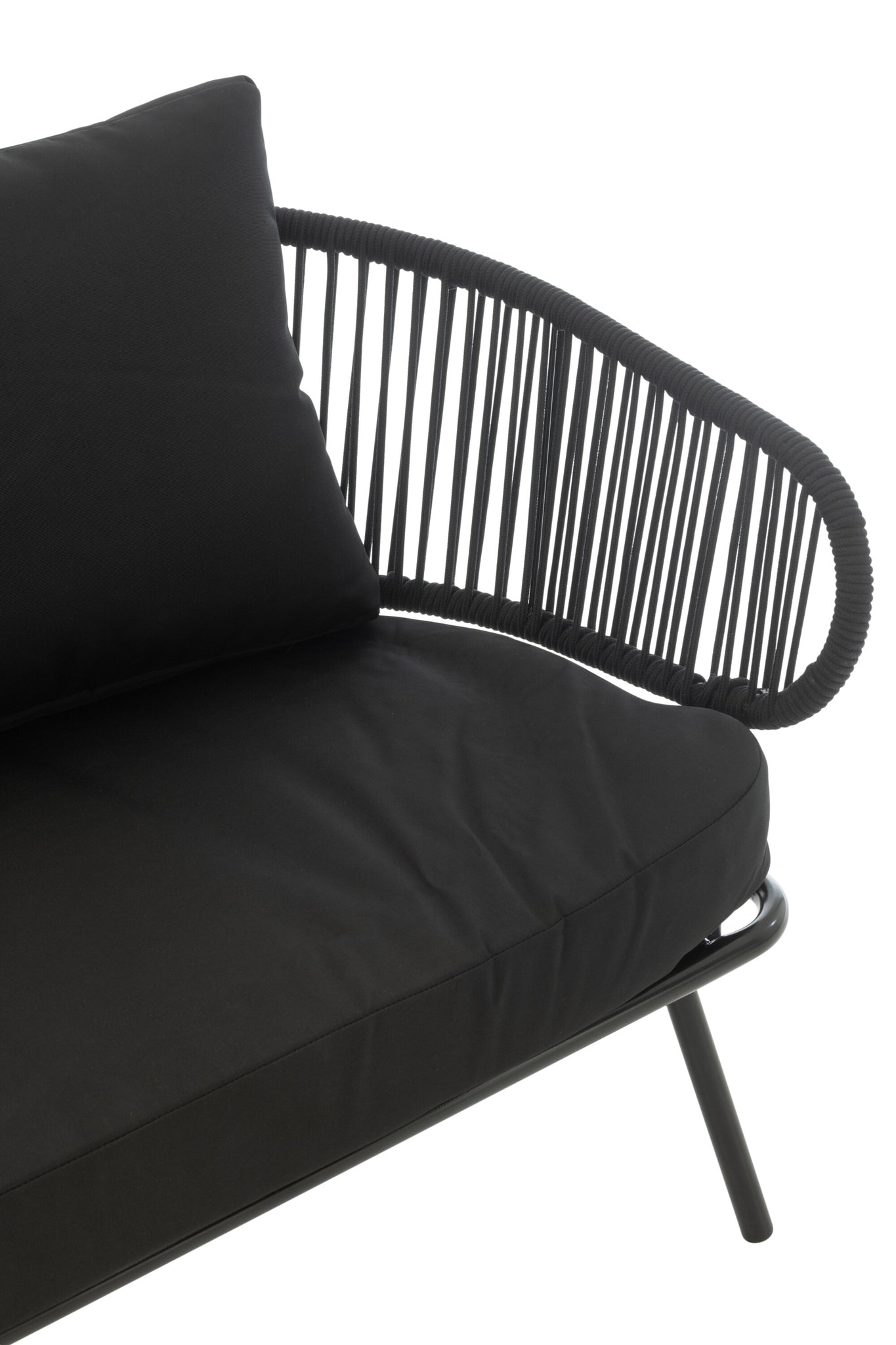 Set van 3 stoelen Poa Staal/Rattan Zwart