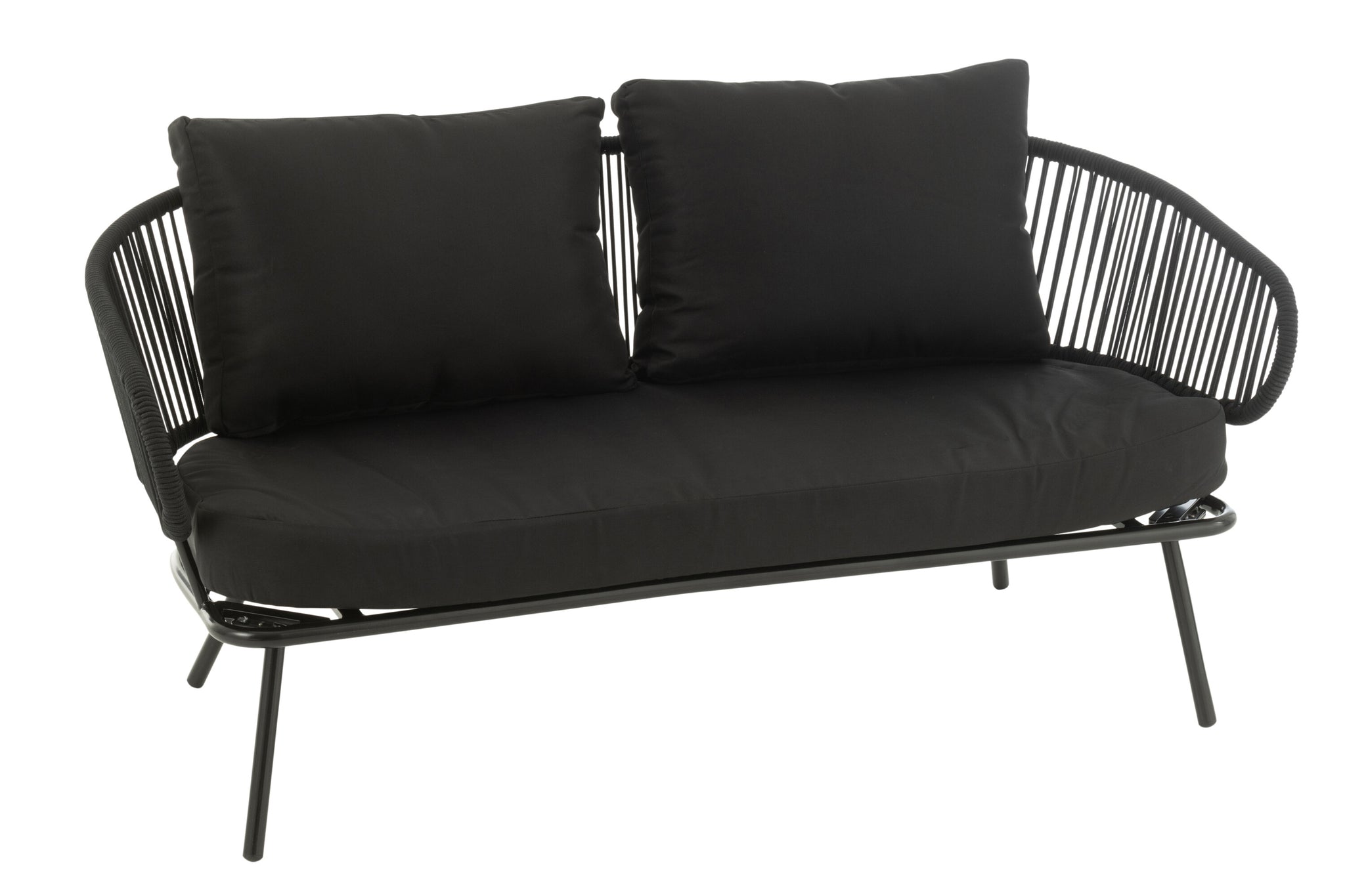 Set van 3 stoelen Poa Staal/Rattan Zwart