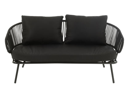 Set van 3 stoelen Poa Staal/Rattan Zwart