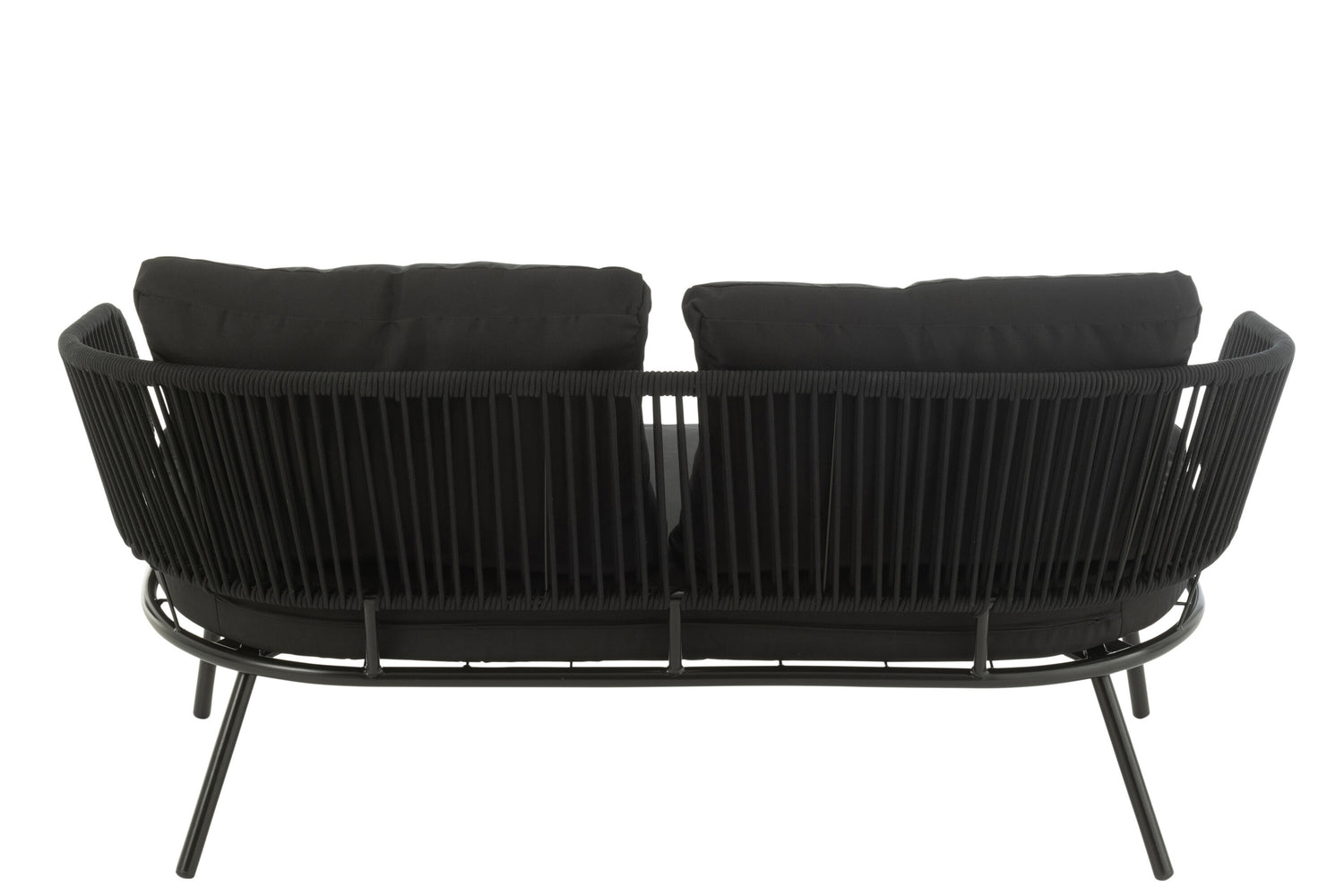 Set van 3 stoelen Poa Staal/Rattan Zwart