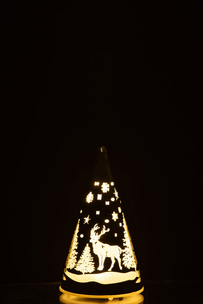 Decoratiekegel Led Winterglas Zilver Klein