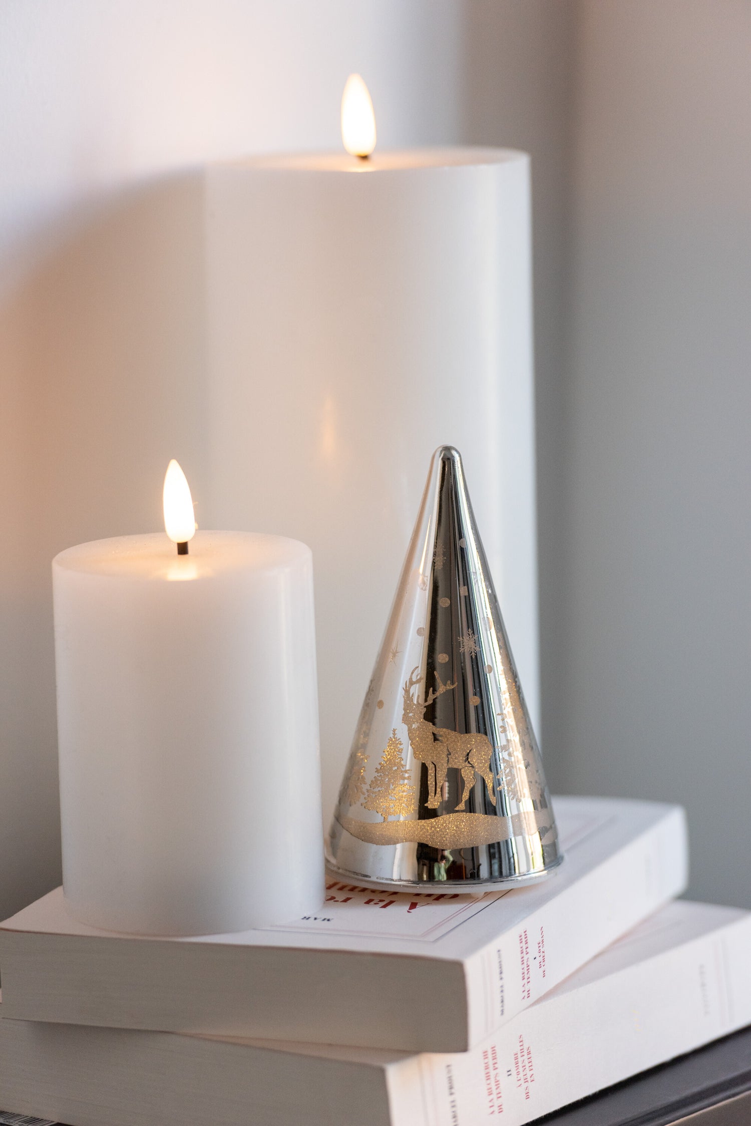 Decoratiekegel Led Winterglas Zilver Klein