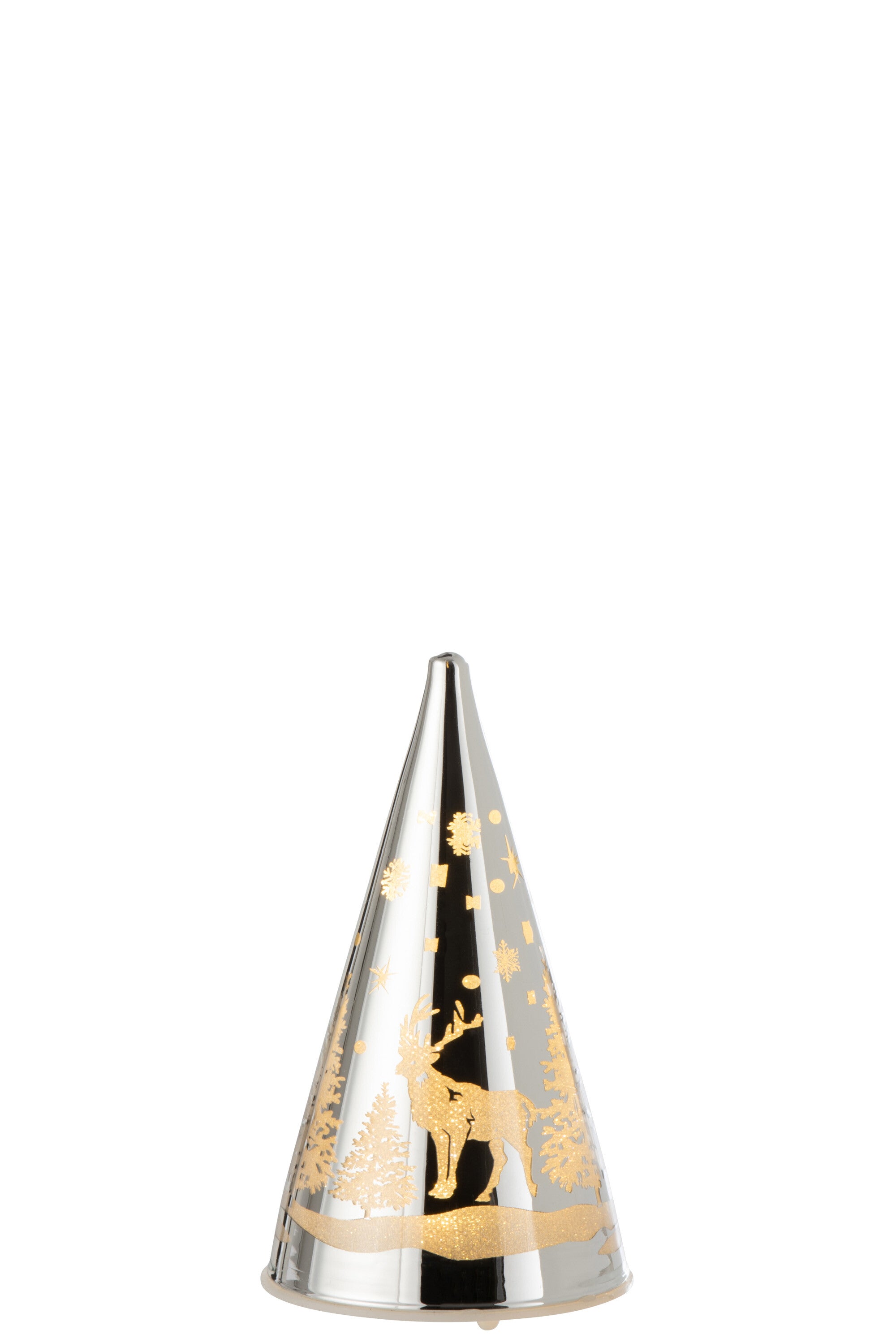 Decoratiekegel Led Winterglas Zilver Klein