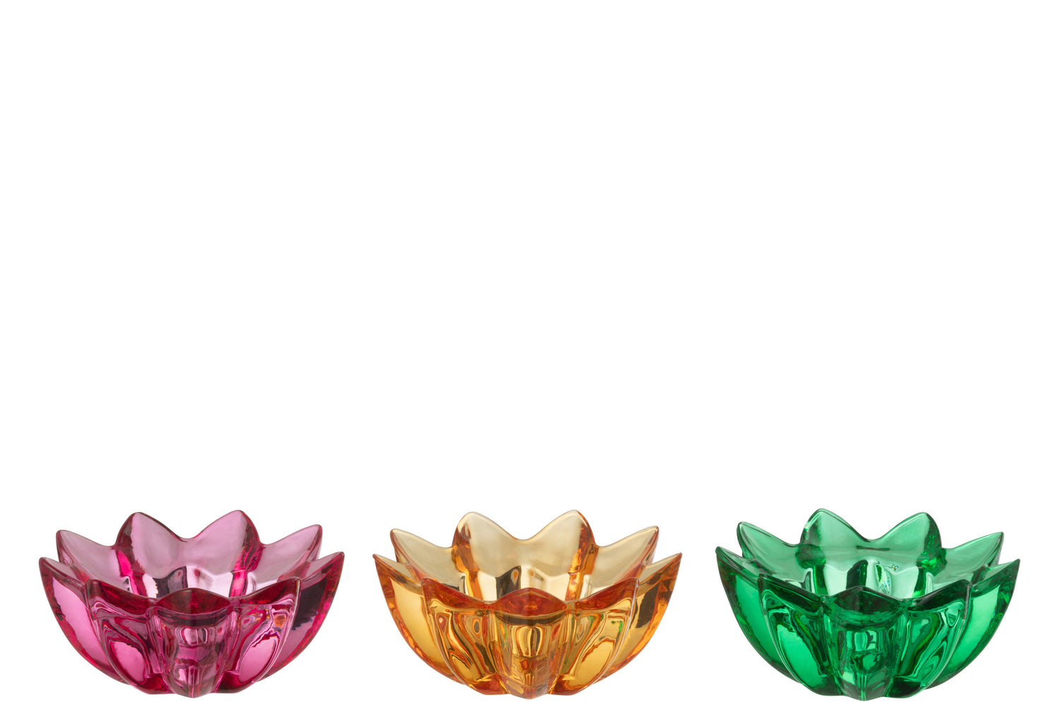 Theelichthouder Bloemen Glas Mix Assortiment Van 3