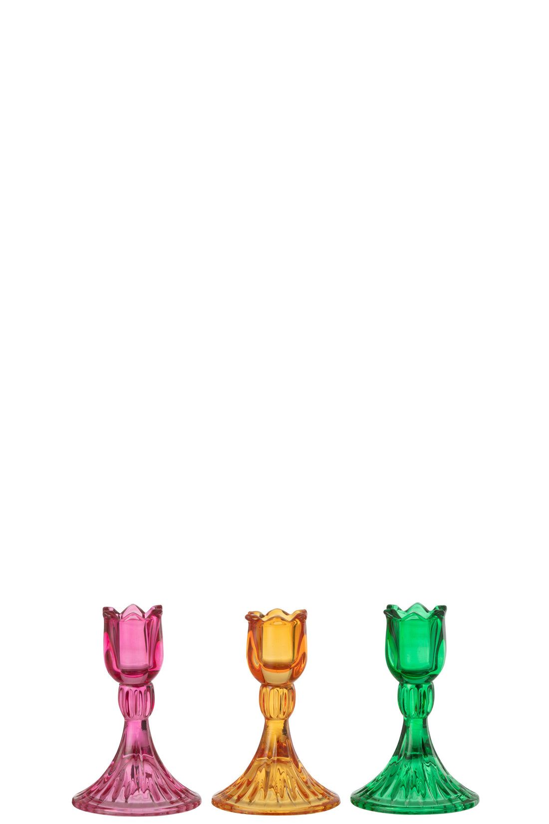 Kaarsenhouder Tulp Glas Mix Assortiment Van 3