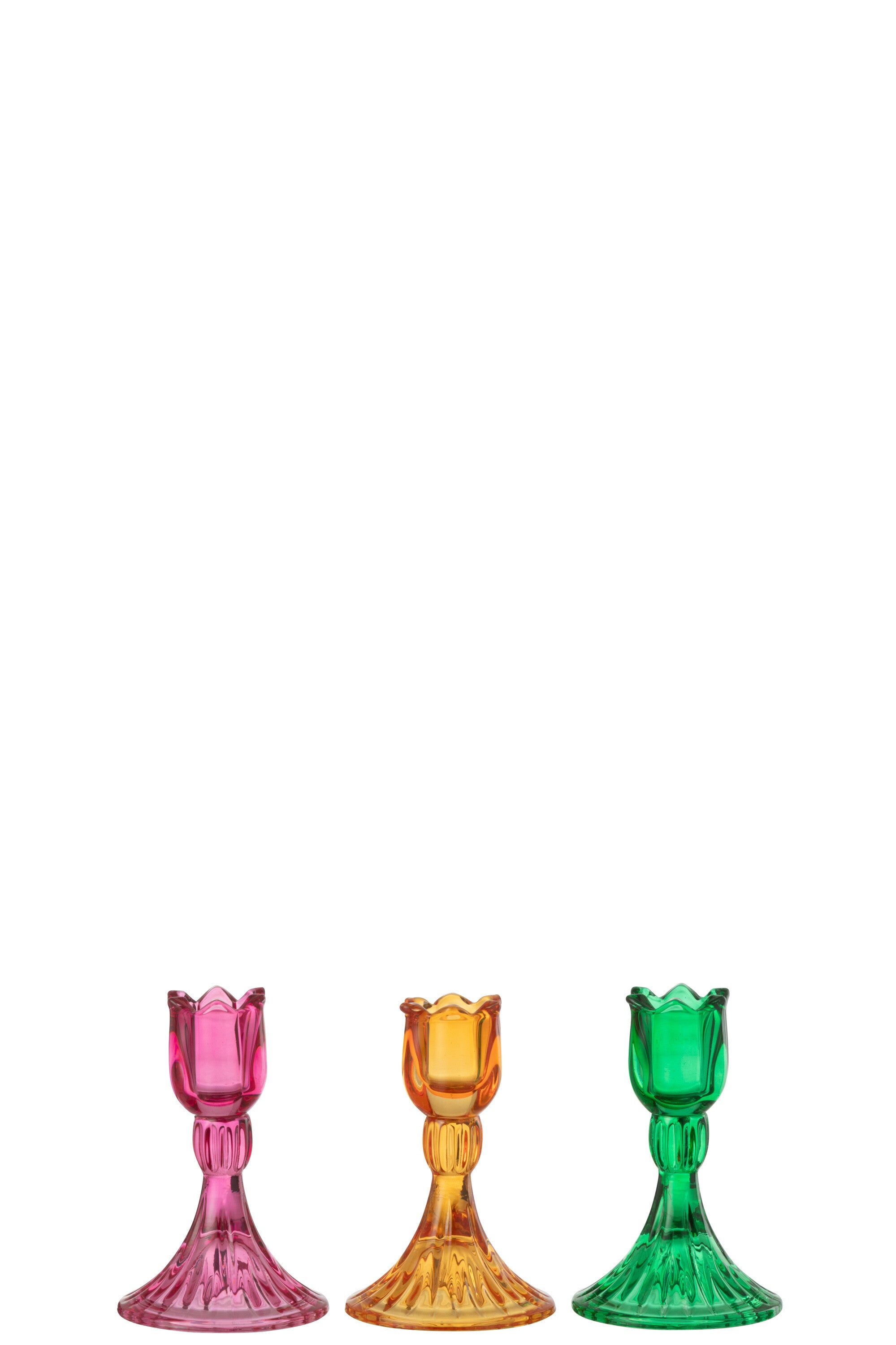 Kaarsenhouder Tulp Glas Mix Assortiment Van 3