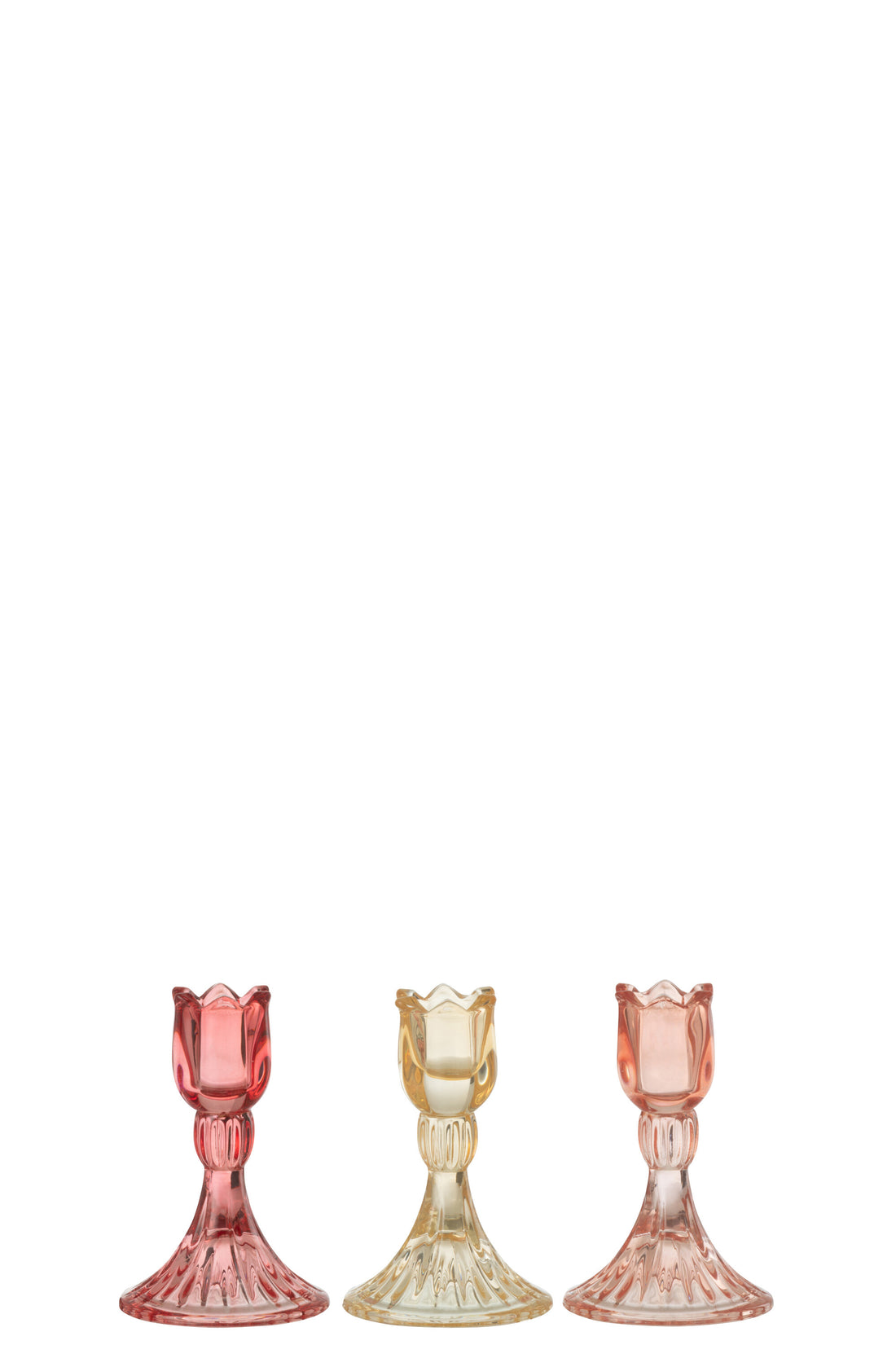 Kaarsenhouder Tulp Warm Glas Mix Assortiment Van 3