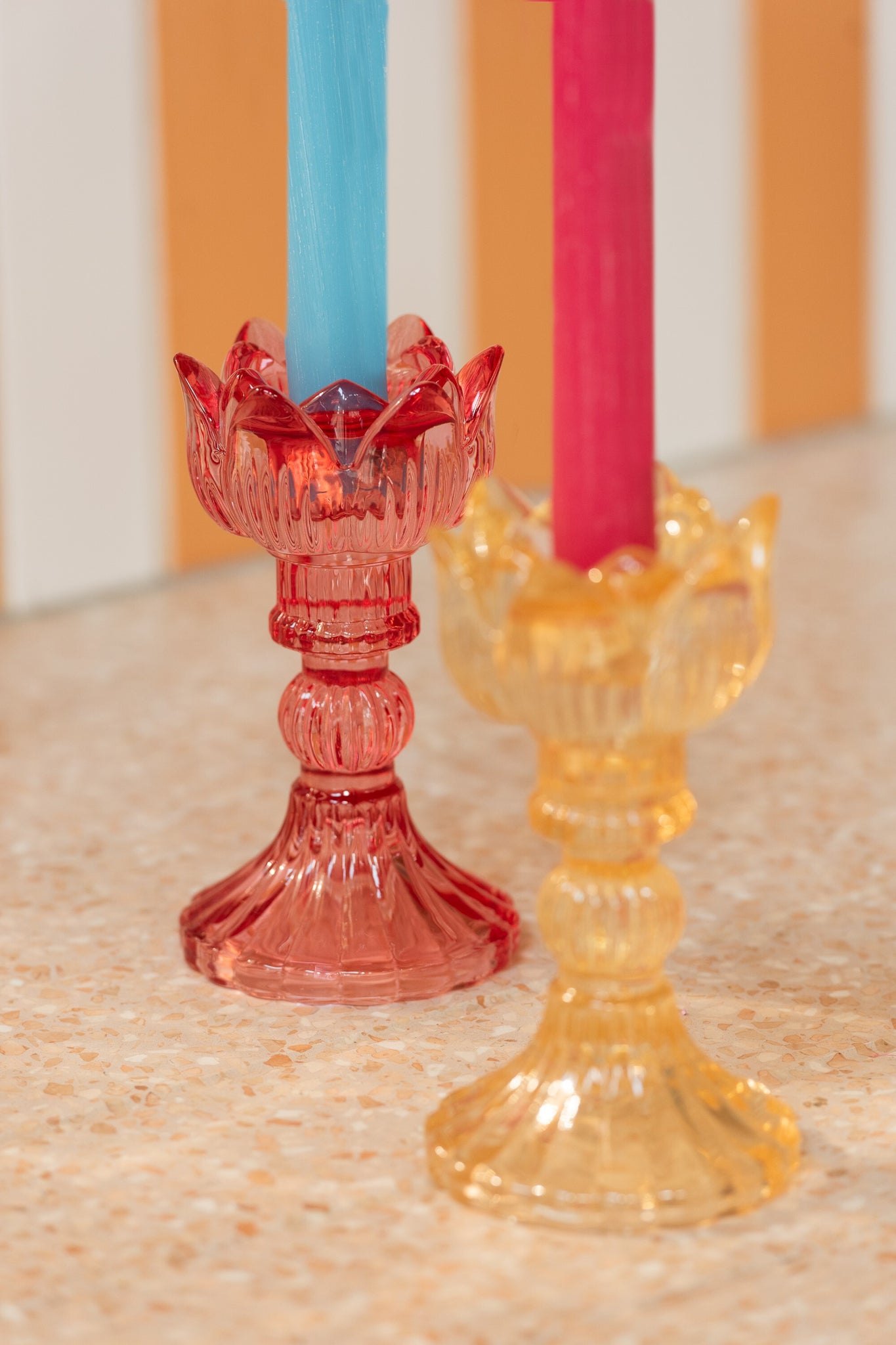 Kaarsenhouder Roos Warm Glas Mix Assortiment Van 3