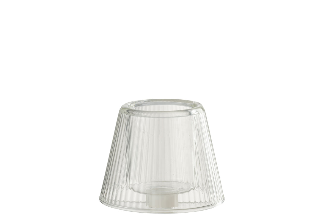 Theelichthouder Hoed Glas Transparant