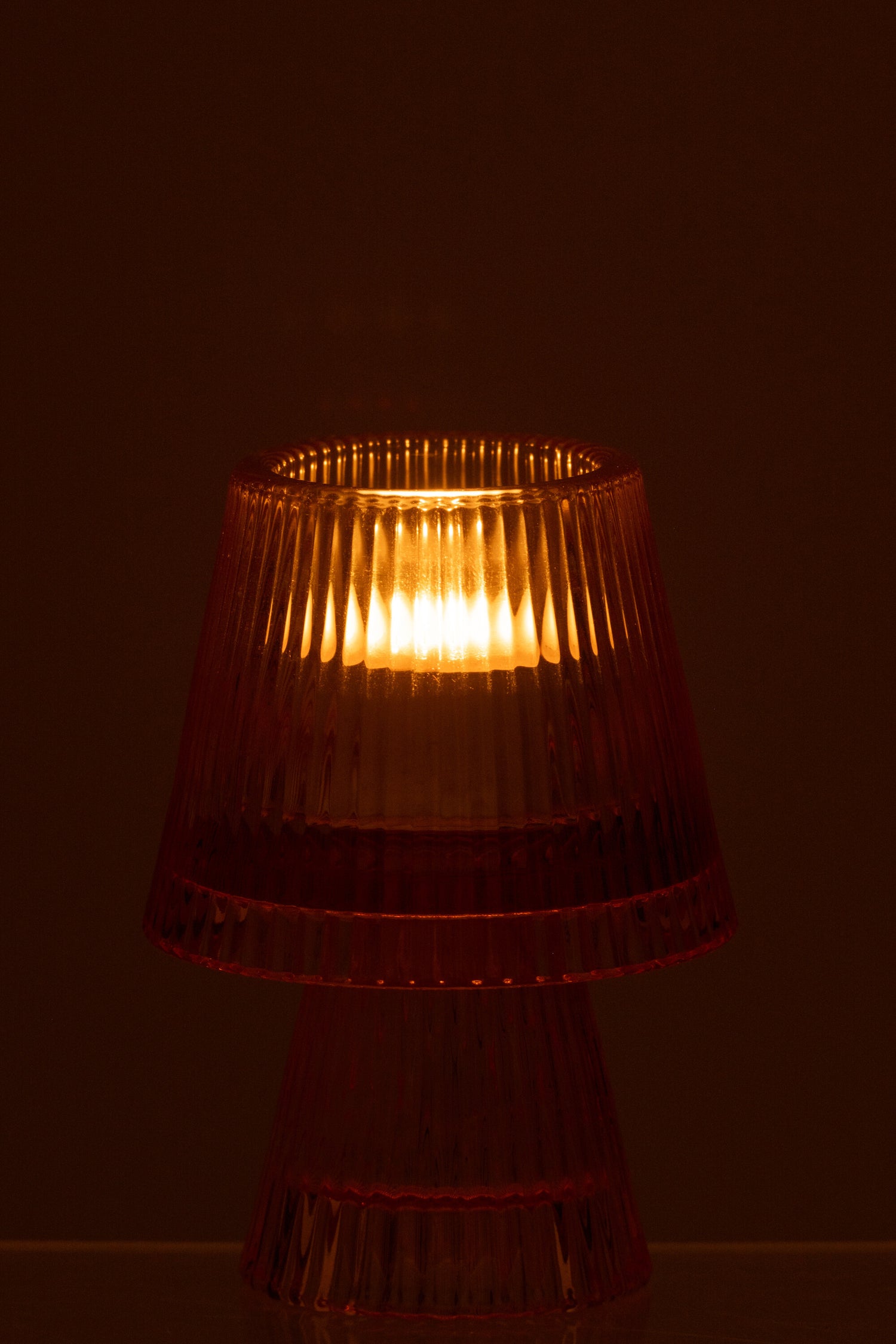Kaarsenhouder Hoed Glas Oranje