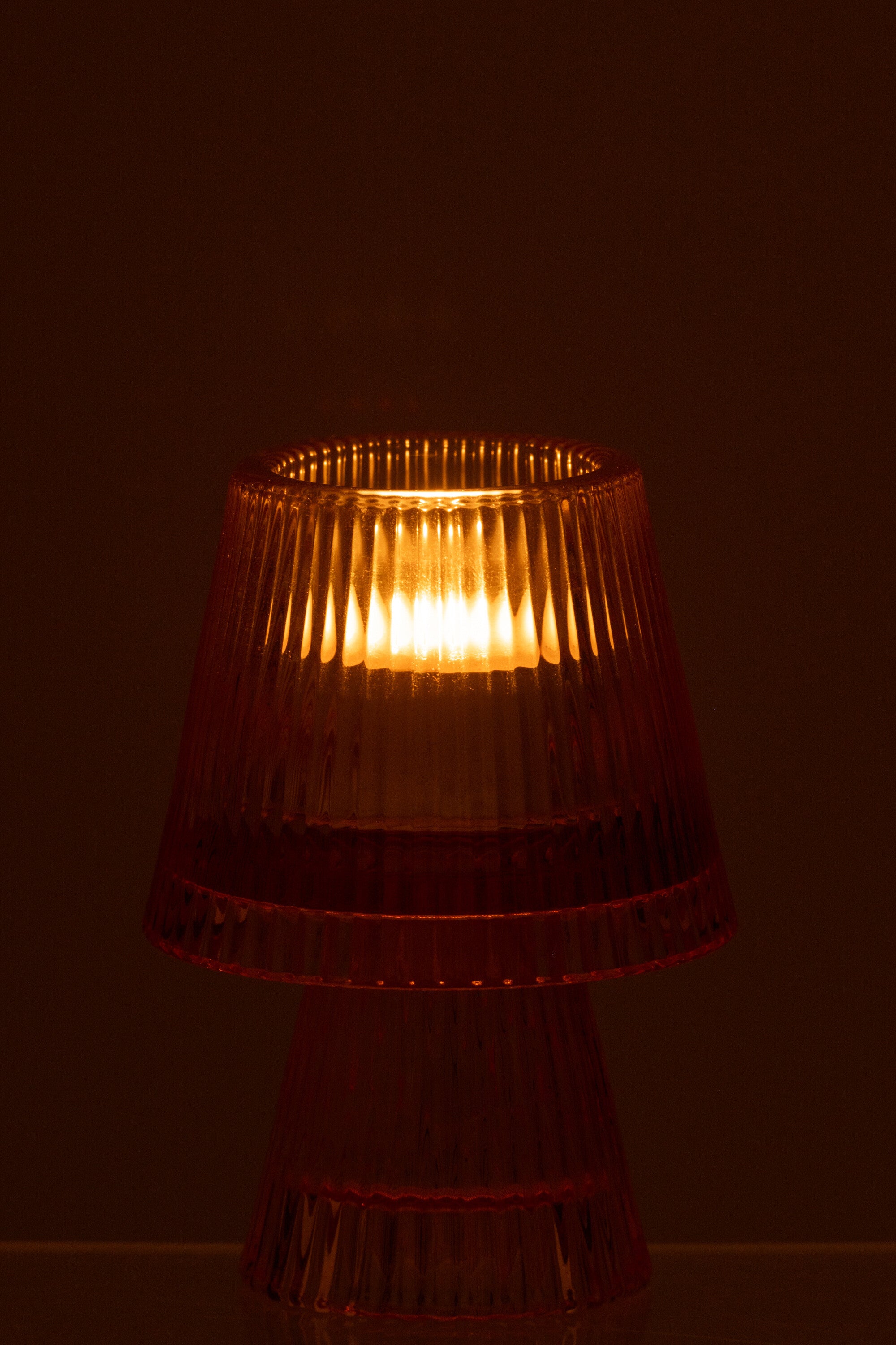 Kaarsenhouder Hoed Glas Oranje