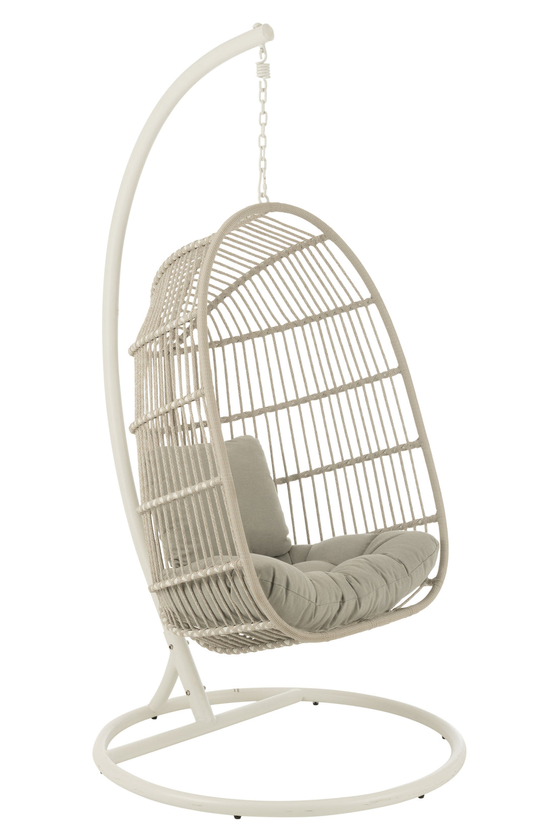 Hangstoel Egga Staal/Touw Grijs