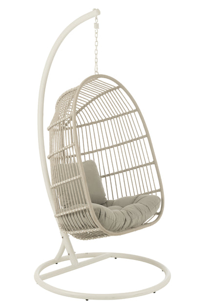 Hangstoel Egga Staal/Touw Grijs