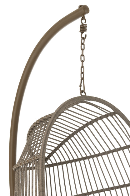 Hangstoel Egga Staal/Touw Bruin