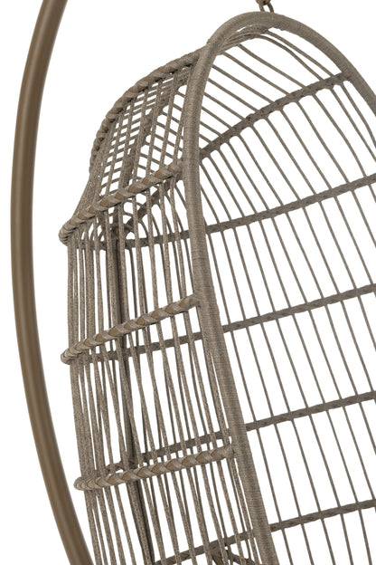 Hangstoel Egga Staal/Touw Bruin