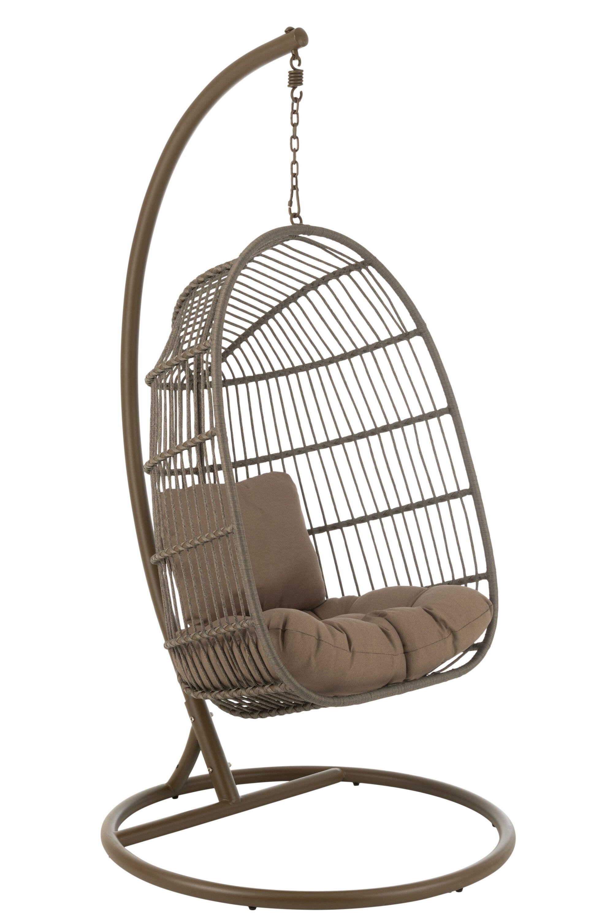 Hangstoel Egga Staal/Touw Bruin