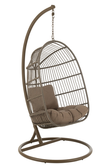 Hangstoel Egga Staal/Touw Bruin