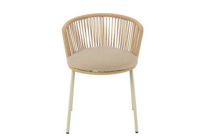 Stoel Toa Staal/Touw Beige