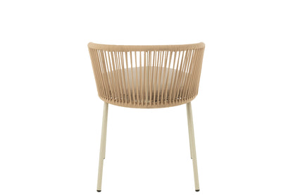 Stoel Toa Staal/Touw Beige