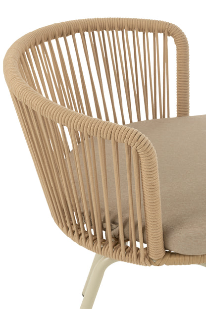 Stoel Toa Staal/Touw Beige