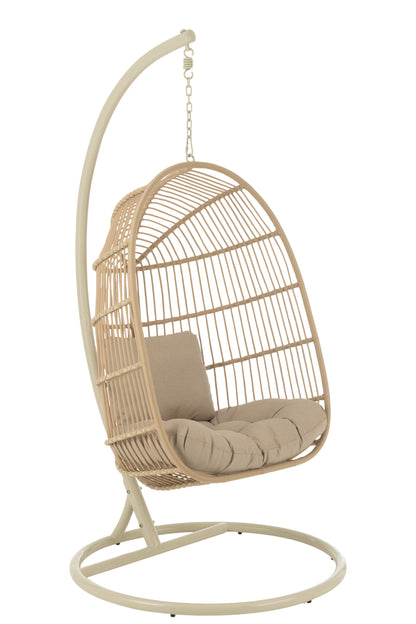 Hangstoel Egga Staal/Touw Beige