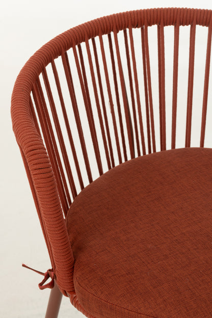 Stoel Toa Staal/Touw Rood