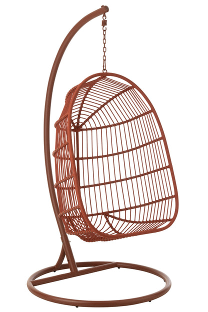 Hangstoel Egga Staal/Touw Rood