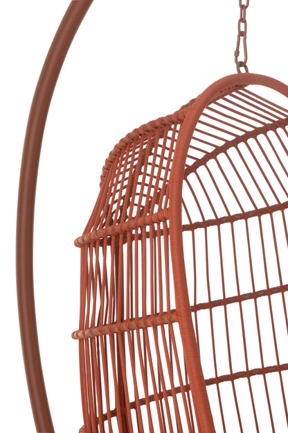 Hangstoel Egga Staal/Touw Rood